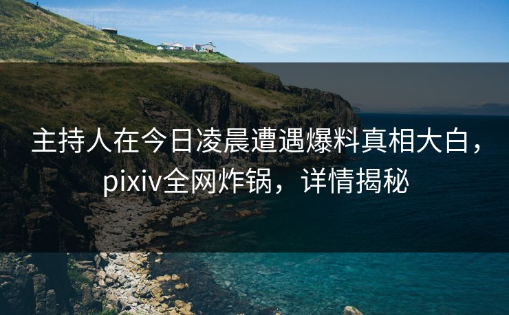 主持人在今日凌晨遭遇爆料真相大白,pixiv全网炸锅,详情揭秘 主持人在今日凌晨遭遇爆料真相大白,pixiv全网炸锅,详情揭秘