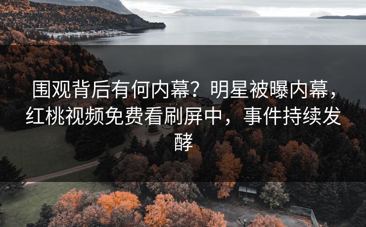 围观背后有何内幕？明星被曝内幕，红桃视频免费看刷屏中，事件持续发酵