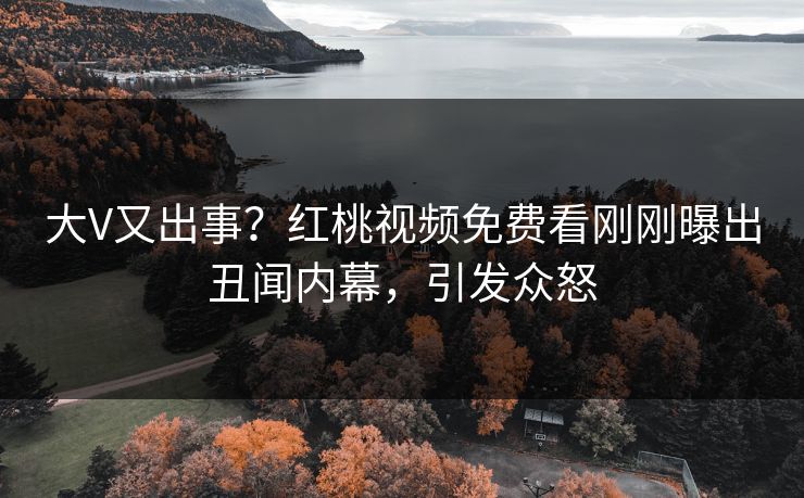 大V又出事？红桃视频免费看刚刚曝出丑闻内幕，引发众怒
